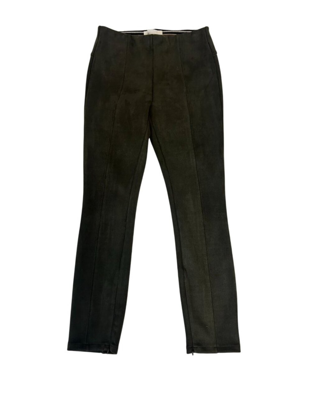 Anthropologie Olive Green Faux Suedee ankle Pants With Ankle Zippers 6 Small